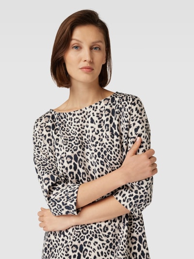 Christian Berg Woman Jurk met effen design en dierenprint Zand - 3