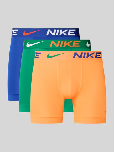 Produktfoto, Pant & Trunk mit Label-Schriftzug im 3er-Pack von Nike w kolorach niebieskim, zielonym i pomarańczowym, Herren Pant & Trunk von Nike