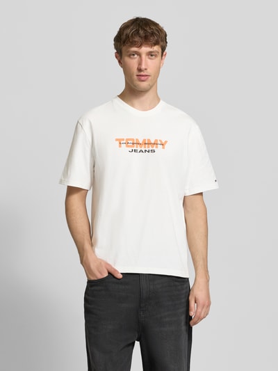 Tommy Jeans Regular Fit T-Shirt aus reiner Baumwolle Offwhite 4