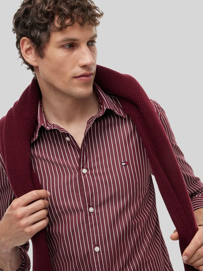 Tommy Hilfiger Body Fit Freizeithemd aus reiner Baumwolle Bordeaux 3