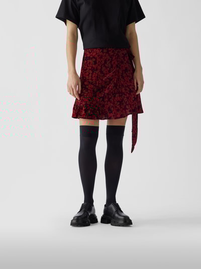 Zadig & Voltaire Minirock in Wickel-Optik Bordeaux Rot meliert 4