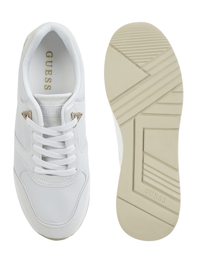 Guess Sneakerwedges in leerlook  Wit - 4