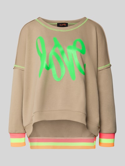 Produktfoto, Oversized Sweatshirt mit gerippten Abschlüssen van miss goodlife, puur katoen, oversized, ribboorden, ronde hals, statementprint