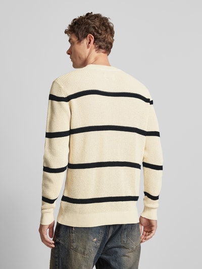 Pepe Jeans Gebreide pullover met ronde hals, model 'Cairo' Offwhite - 5