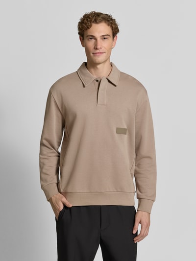 BOSS Green Relaxed Fit Sweatshirt aus Baumwoll-Mix Modell 'SW_Placket Polo' Sand 4