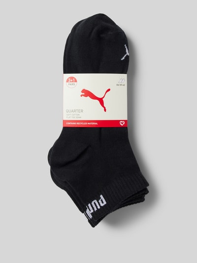 PUMA Sneakersocken mit Label-Details im 4er-Pack Black 3