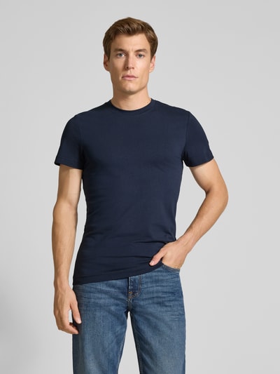 Tom Tailor Slim fit T-shirt van katoenmix
 Marineblauw - 4