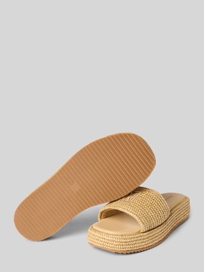 Marc O'Polo Plateau-Slides in Bastoptik Beige 4