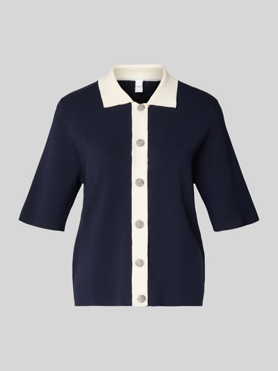 YAS Gebreide cardigan met 1/2-mouwen, model 'LORO' Marineblauw - 2