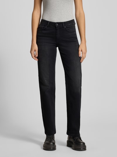 Only Straight fit jeans van biologische katoenmix, model 'BLUSH' Donkergrijs gemêleerd - 4