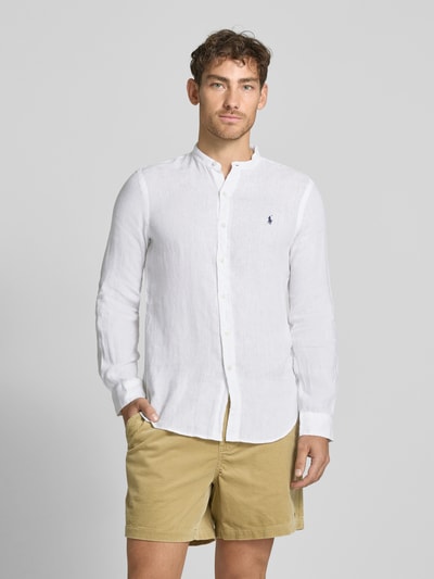 Polo Ralph Lauren Slim Fit Leinenhemd mit Stehkragen Beige 4