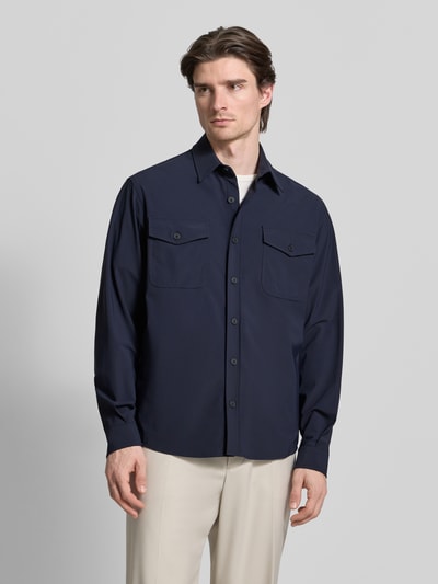 Cruna Hemdjacke mit Knopfleiste Dunkelblau 4