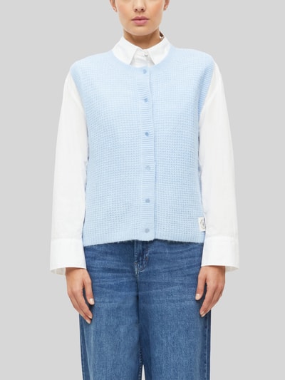 s.Oliver RED LABEL Strickjacke aus Alpaka mit Label-Patch Hellblau 3