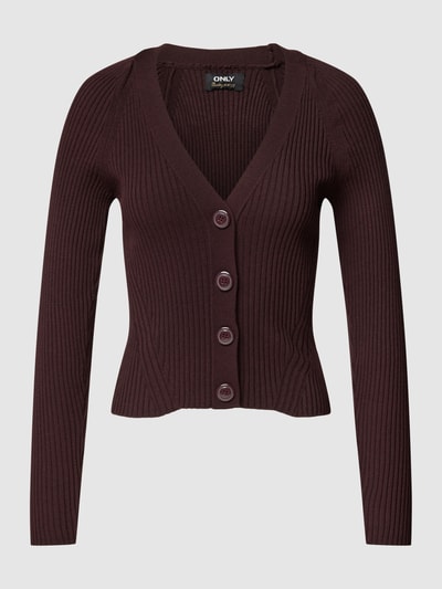 Only Cardigan in Ripp-Optik Modell 'MADDIE' Aubergine 2