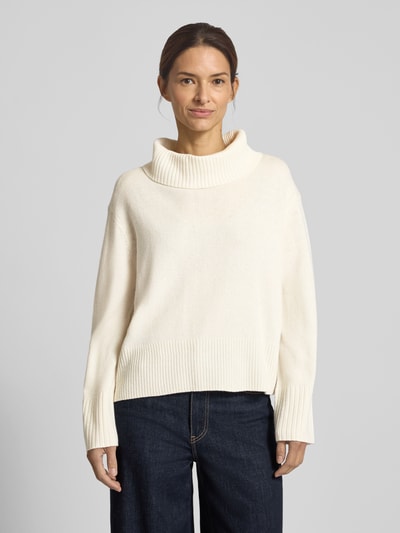 COMMA Loose Fit Strickpullover aus Woll-Mix mit Rollkragen Weiss 4