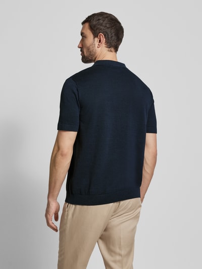 SELECTED HOMME Poloshirt met V-hals, model 'MATTIS' Donkerblauw - 5