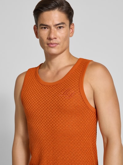 Les Deux Regular fit tanktop met logostitching, model 'Bruce' Oranje - 3