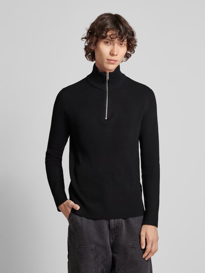 Jack & Jones Gebreide pullover met schipperskraag, model 'PERFECT' Zwart - 4