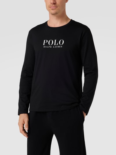 Polo Ralph Lauren Underwear Shirt met lange mouwen en labelprint, model 'LIQUID' Zwart - 4