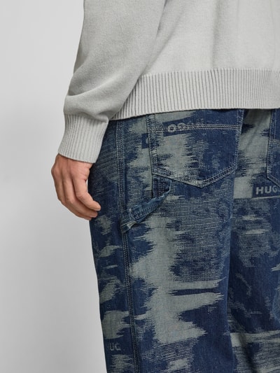 Hugo Blue Regular fit baggy jeans van puur katoen, model 'CARPENTER' Donkerblauw - 3