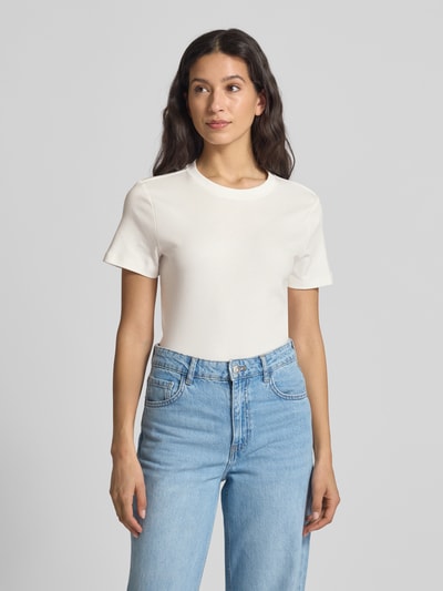 Tom Tailor Regular Fit T-Shirt aus reiner Baumwolle Offwhite 4