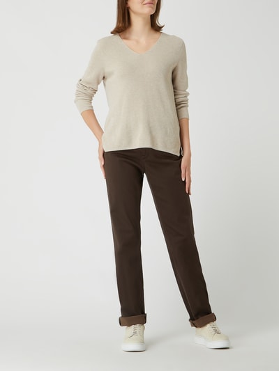 Brax Feminine fit broek van lyocellmix, model 'Carola' Chocoladebruin - 1