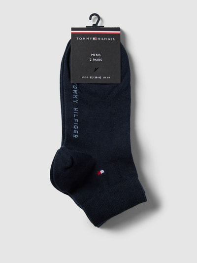 Tommy Hilfiger Skarpety stopki z mieszanki bawełny w zestawie 2 szt. model ‘2ER QUARTER’ Ciemnoniebieski 3