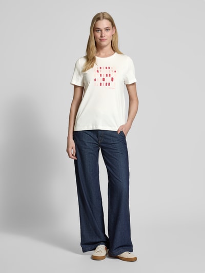 Tom Tailor Regular fit T-shirt van puur katoen Offwhite - 1