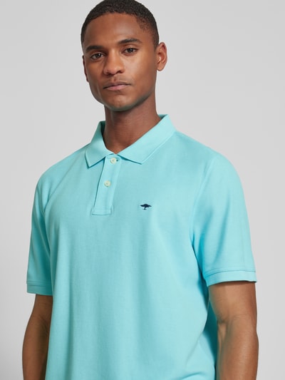 Fynch-Hatton Poloshirt mit Logo-Stitching Aqua 3