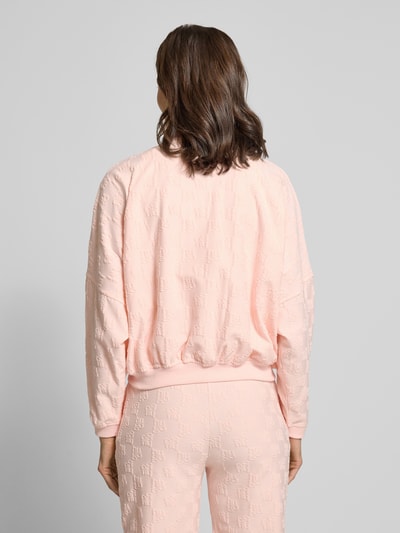 HUGO Oversized sweatjack van katoenmix, model 'TERRYMONOGRAM_JACKET' Roze - 5