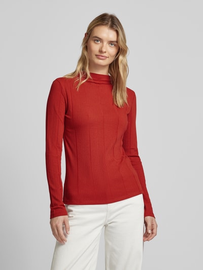 Christian Berg Woman Selection Shirt met lange mouwen en opstaande kraag Roestrood - 4