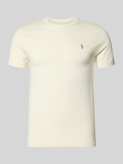 Produktfoto, Regular Fit T-Shirt aus reiner Baumwolle von Polo Ralph Lauren, jednolity kolor, krój regular fit, logo, dekolt okrągły, bawełna, jersey