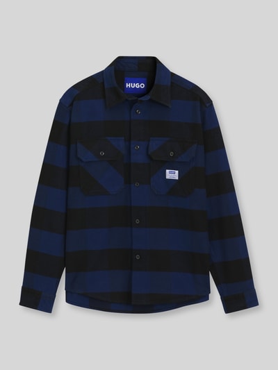 HUGO Blue Overshirt mit Logo-Patch Marine 2