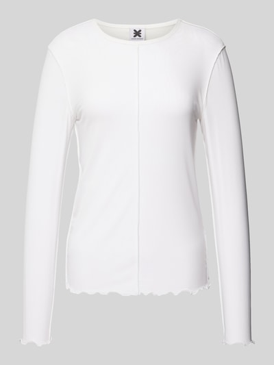 Karo Kauer Longsleeve mit Muschelsaum Offwhite 2