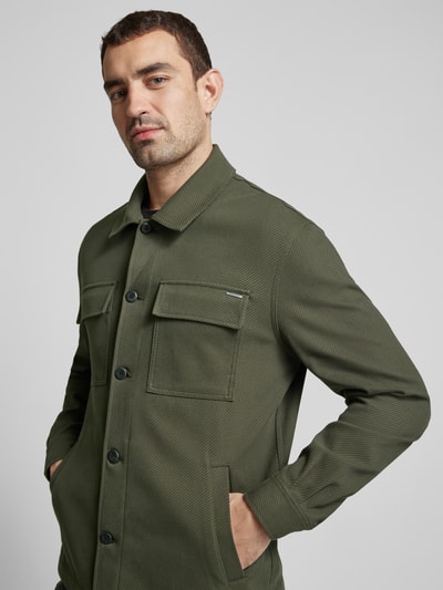 Antony Morato Regular Fit Hemdjacke mit Label-Detail Oliv 3