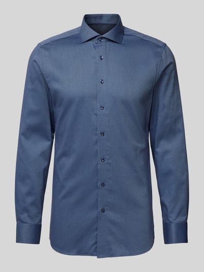 Eterna Slim fit zakelijk overhemd met haaikraag Marineblauw - 2