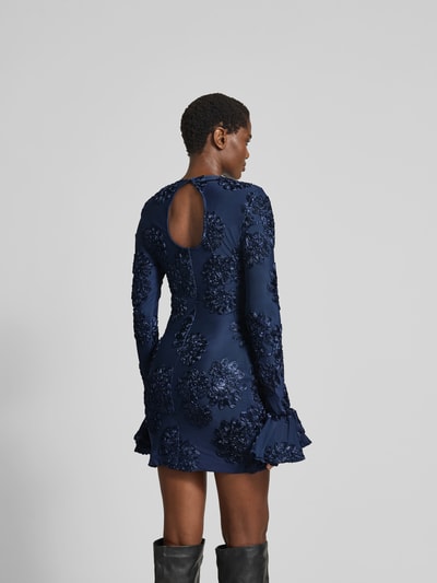 ROTATE Minikleid mit Rundhalsausschnitt Dunkelblau 5