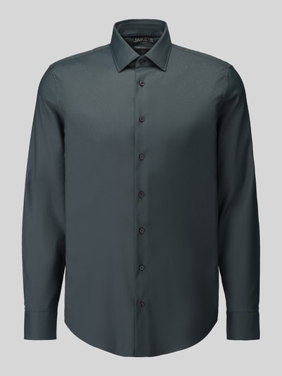 Jake*s Slim Fit Businesshemd mit Kentkragen Dunkelgruen 2
