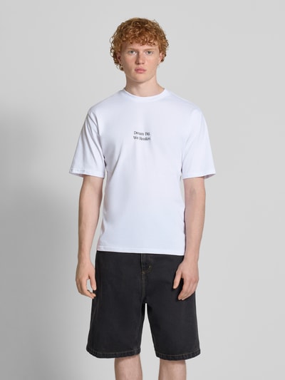 REVIEW T-Shirt mit Statement-Print Weiss 4