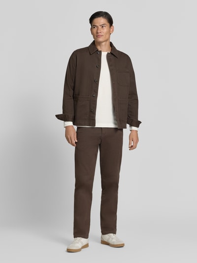 Marc O'Polo Shaped Fit Langarmshirt aus reiner Baumwolle Offwhite 1