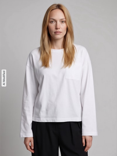s.Oliver RED LABEL Langarmshirt mit Brusttasche Weiss 4