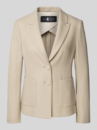 Luisa Cerano Slim fit blazer van wolmix met reverskraag Beige - 2