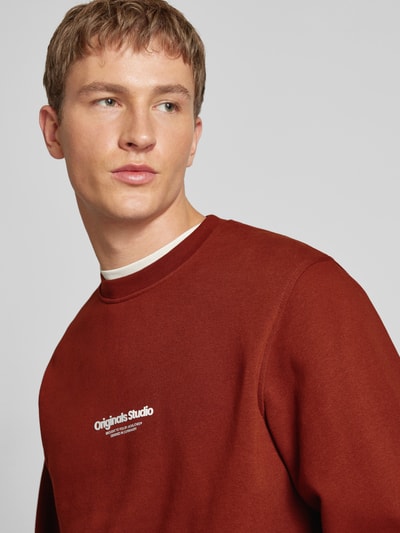 Jack & Jones Sweatshirt mit Label-Print Modell 'VESTERBRO' Rostrot 3