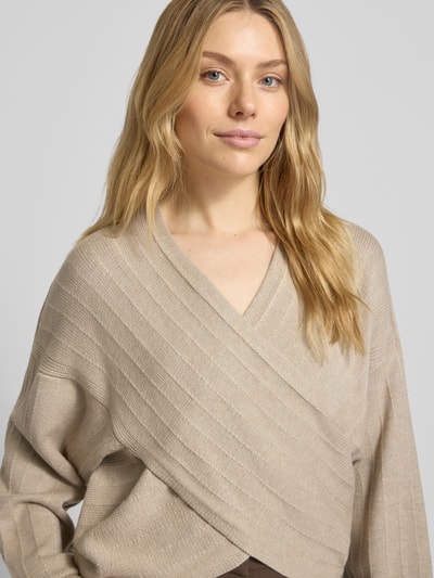 MSCH Copenhagen Strickpullover in Wickel-Optik Modell 'Zine Rachelle' Beige 3