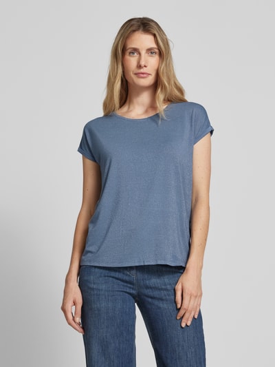 Vero Moda Comfort Fit T-Shirt mit Effekt Garn Modell 'LAVA' Blau 4