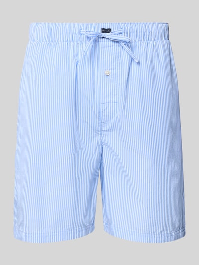 Christian Berg Men Regular Fit Pyjama-Shorts mit Logo-Patch Bleu 1