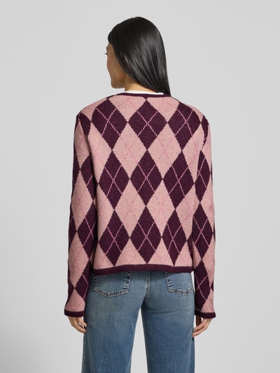 More & More Kardigan z dodatkiem wełny i okrągłym dekoltem Bordowy 5