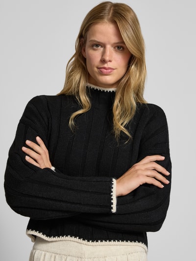 Only Regular fit gebreide pullover met turtleneck, model 'CHICK' Zwart - 3