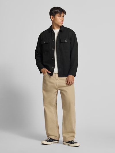 JACK & JONES Regular Fit Hemdjacke mit Brusttaschen Modell 'REGENT' Black 1