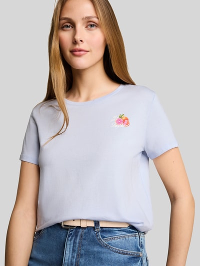 Tom Tailor Denim Regular Fit T-Shirt aus reiner Baumwolle mit Motiv-Print Hellblau 3